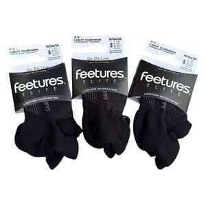 NEW Lot 3 Feetures Elite Light Cushion No Show Tab Running Socks Small  W 4–6.5